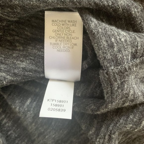 J. Jill Pure Charcoal Gray Knot Draped Back l/s Stretch Shirt knot back size M - Picture 10 of 11